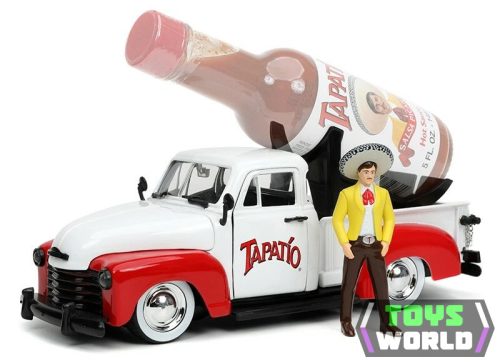 JADA - 1/24 - CHEVROLET - CHEVY PICK-UP TAPATIO 1953 WITH CHARRO FIGURE - WHITE RED