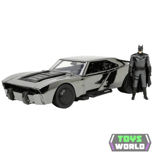JADA - 1/24 - BATMAN - BATMOBILE WITH FIGURE 2022 - THE BATMAN MOVIE - CHROME