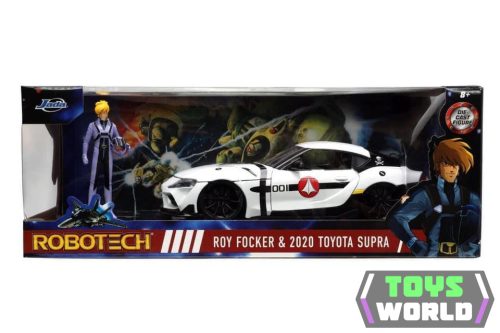 JADA - 1/24 - TOYOTA - SUPRA WITH ROY FOCKER FIGURE ROBOTECH 2020 - WHITE BLACK
