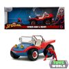 JADA - 1/24 - MAYERS MANX - BUGGY WITH SPIDERMAN FIGURE MARVEL 1964 - BLUE RED