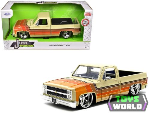 JADA - 1/24 - CHEVROLET - C-10 PICK-UP CUSTOM 1985 - CREAM BROWN ORANGE