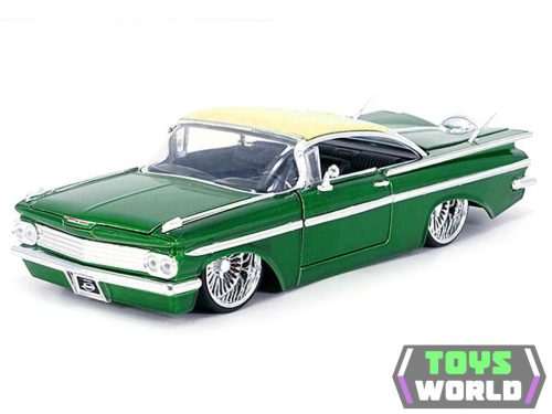 JADA - 1/24 - CHEVROLET - IMPALA CUSTOM STREET LOW 1959 - GREEN MET CREAM