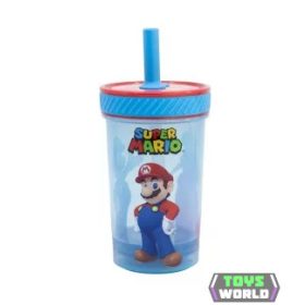   Super Mario felboríthatatlan csúszásgátlós műanyag pohár szívószállal - 370ML