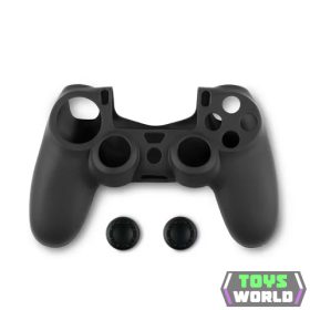   Spartan Gear - Controller Silicon Skin Cover and Thumb Grips Black (PS4)
