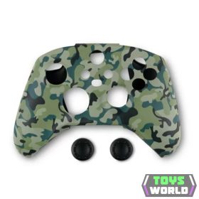   Spartan Gear - Controller Silicon Skin Cover and Thumb Grips Green Camo (XBX)