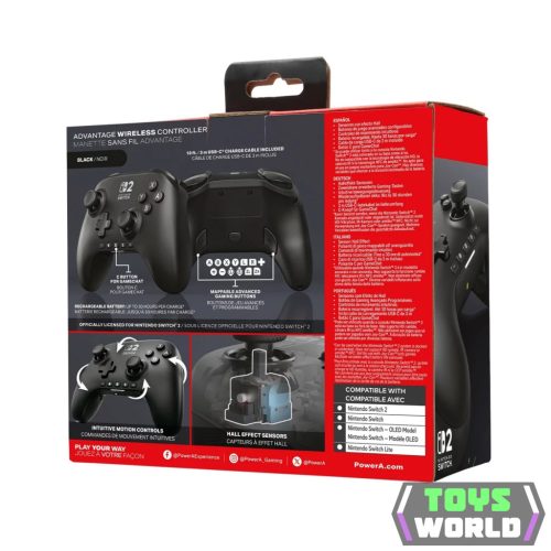 PowerA Advantage vezeték nélküli kontroller Nintendo Switch 2 - Fekete (NSW 2)
