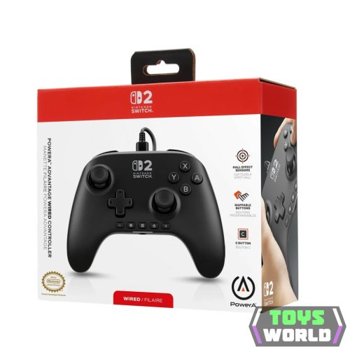 PowerA Advantage vezetékes kontroller Nintendo Switch 2 - Fekete (NSW 2)