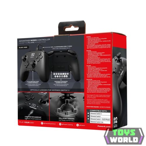 PowerA Advantage vezetékes kontroller Nintendo Switch 2 - Fekete (NSW 2)