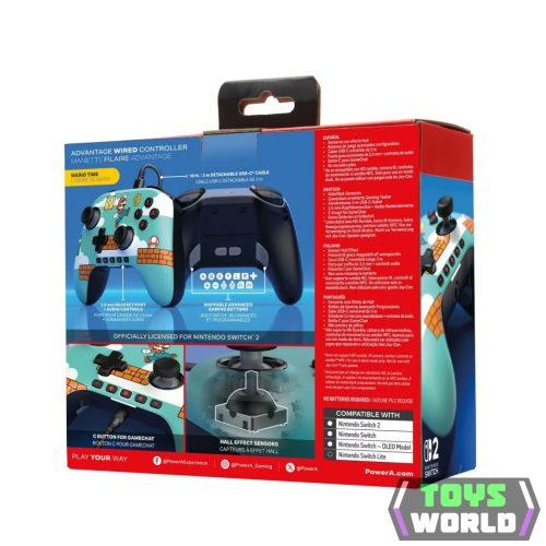 PowerA Advantage vezetékes kontroller Nintendo Switch 2 - Mario Time (NSW 2)