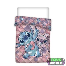   Disney Lilo és Stitch, A csillagkutya Heart steppelt ágytakaró, paplan 140x200cm