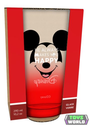 Mickey egér 6db prémium üveg pohár - 290ml