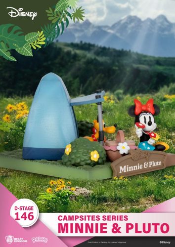 Disney D-Stage Campsite Series Mini & Pluto PVC Diorama szobor figura 10 cm