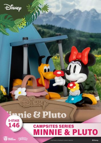 Disney D-Stage Campsite Series Mini & Pluto PVC Diorama szobor figura 10 cm
