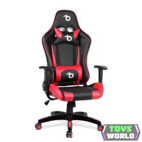 Gamer szék - derékpárnával, fejpárnával - piros