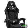 RGB LED-es gamer szék - karfával, párnával - fekete