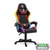 RGB LED-es gamer szék - karfával, párnával - fekete / piros