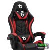 RGB LED-es gamer szék - karfával, párnával - fekete / piros