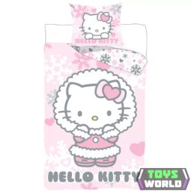   Hello Kitty Cozy Winter gyerek, ovis ágyneműhuzat 100×135 cm, 40×60 cm