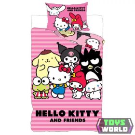   Hello Kitty Friends gyerek, ovis ágyneműhuzat 100×135 cm, 40×60 cm