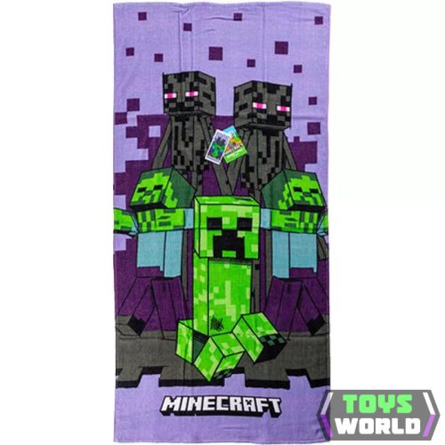 Minecraft Purple fürdőlepedő, strand törölköző 70x140cm