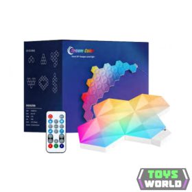   Digitális RGB HEXALED szett , 10 db-os , távirányítóval, USB , RGB + IC (digitális) , dimmelhető , WIFI/Bluetooth , TUYA , LEDISSIMO AMBIENT LIGHT