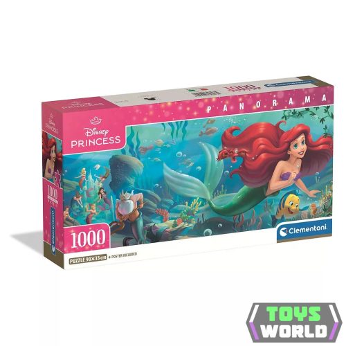 Disney Hercegnők Ariel 1000 db-os panorama Compact puzzle Clementoni