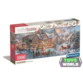   Karácsonyi falu Getting Ready 1000 db-os panorama puzzle Clementoni