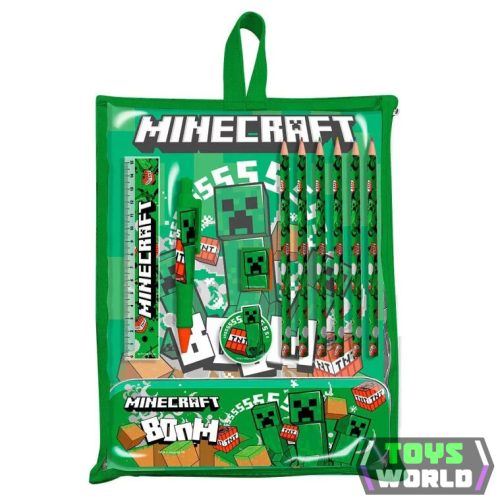 Minecraft Boom írószer szett tartóval