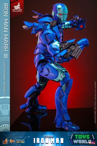 Iron Man Movie Masterpiece Diecast Action Figura 1/6 Iron Man Mark III (Stealth Mode Ver.) 2.0 Hot Toys Exclusive 33 cm
