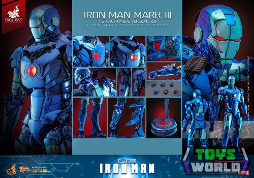 Iron Man Movie Masterpiece Diecast Action Figura 1/6 Iron Man Mark III (Stealth Mode Ver.) 2.0 Hot Toys Exclusive 33 cm