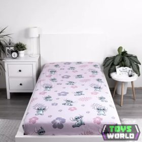   Disney Lilo és Stitch, A csillagkutya Pink gumis lepedő 90x200 cm
