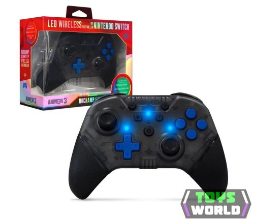 Armor3 NuChamp Nintendo Switch vezeték nélküli kontroller LED világítással szürke