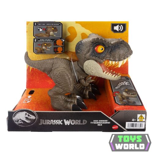 Jurassic World Roar Command Tyrannosaurus Rex akciófigura hanggal 16 cm