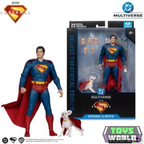   DC Comics Deluxe 18 cm-es Figura – Superman The Movie - Superman Krypto szuperkutyával