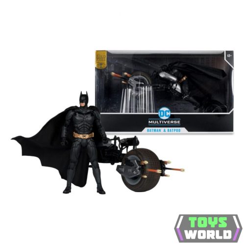 DC McFarlane DC Multiverse jármű és játékfigura 20 cm - Batpod és Batman (A sötét lovag - Felemelkedés)