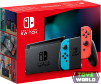 Nintendo Switch console with neon blue&red Joy-Con
