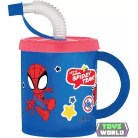 Pókember Spidey szívószálas bögre, műanyag 210 ml