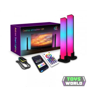   LED lámpa szett , 2 db , 28 cm, asztali , távirányítóval , DRGB , dimmelhető , USB , WIFI/Bluetooth , TUYA , LEDISSIMO AMBIENT LIGHT