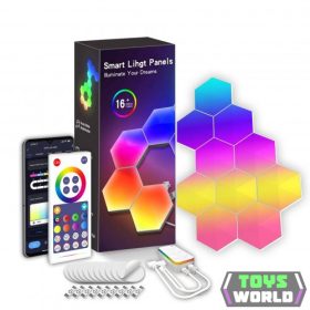   Digitális RGB HEXALED szett , 6 db-os , távirányítóval, USB , DRGB , dimmelhető , WIFI/Bluetooth , TUYA , LEDISSIMO AMBIENT LIGHT