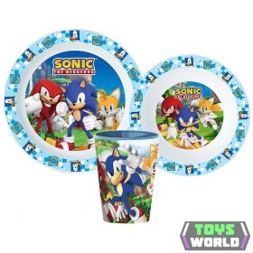   Sonic, a sündisznó étkészlet, micro műanyag szett, pohárral 260 ml
