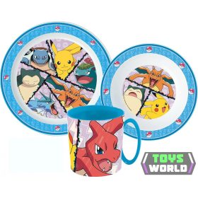 Pokémon étkészlet, micro műanyag szett bögrével 350 ml