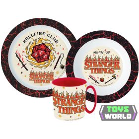   Stranger Things étkészlet, micro műanyag szett bögrével 350 ml