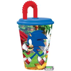   Sonic, a sündisznó Speedy szívószálas pohár, műanyag 430 ml