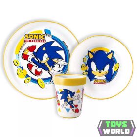   Sonic a sündisznó csúszásmentes étkészlet, micro műanyag szett