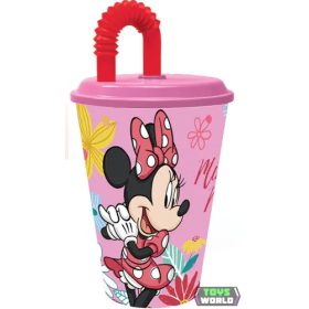 Disney Minnie Spring szívószálas pohár, műanyag 430 ml