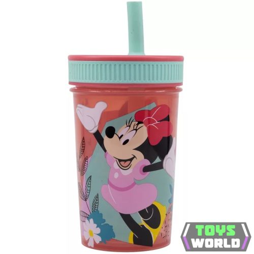 Disney Minnie Being More szilikon szívószálas pohár 420 ml