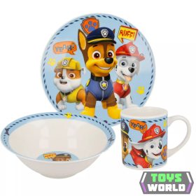   Mancs Őrjárat Boy Icons porcelán étkészlet Díszdobozban