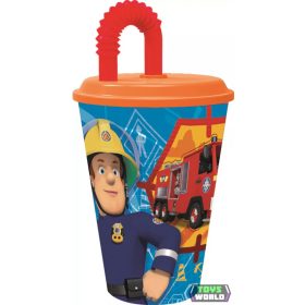   Sam a tűzoltó Rescue Mission szívószálas pohár, műanyag 430 ml
