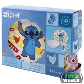   Disney Lilo és Stitch, A csillagkutya Heart porcelán étkészlet Díszdobozban