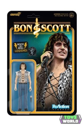 Bon Scott ReAction Wave 02 Bon Scott (Leopard Print) akciófigura 10 cm